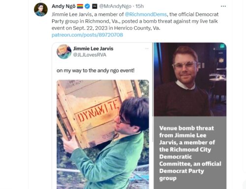 Leader in Richmond Democrat Party group posted veiled bomb threat against Andy Ngo Virginia talk